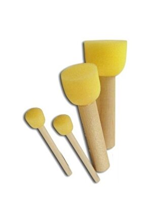 4lü Sünger Ponpon Fırça Set