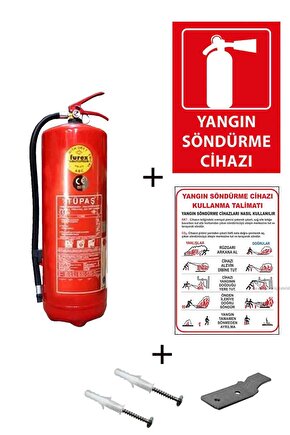 6kg Yangın Tüpü, Kullanım Talimatı, Yangın Tüpü Levhası, Askı Aparatı, Dübel Vida