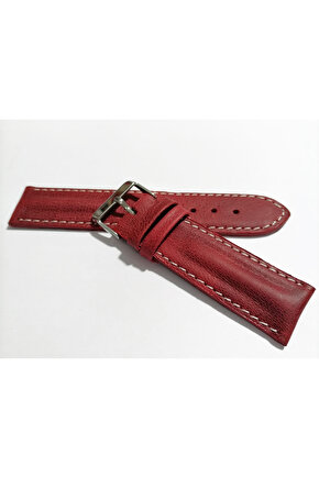 Her Saate Uygun Bombeli 20 mm Piramit modeli Hakiki Deri (216) kırmızı