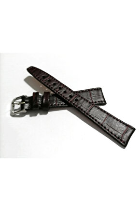 &Her Saate Uyumlu Acı Kahverengi Hakiki  Deri Saat Kordonu 18  mm  (103 )