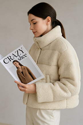 Peluş Yumuşak Kumaş Kabartma Mont