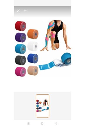 Sporcu ağrı bandı kinezio bant KIRMIZI renk (1 adet)