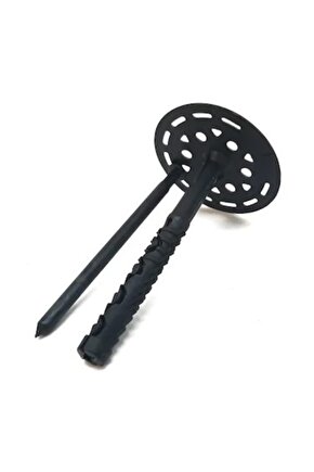 10 Cm Siyah Mantolama Isı Yalıtım Dübeli  Siyah  500 Adet ( Dübel+ Plastik Çivili )