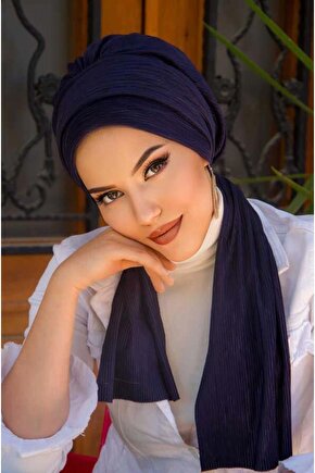 Lacivert Piliseli Atkılı Bone