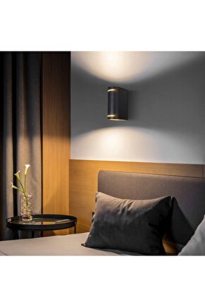 Alüminyum Çift Yönlü, Elektrikle Çalışır İç ve Dış Mekan Bahçe Balkon Salon Apliği (AMPULLER HARİÇ)