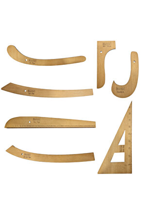 Ahşap Riga Cetvel Takım (7 Parça) 3mm