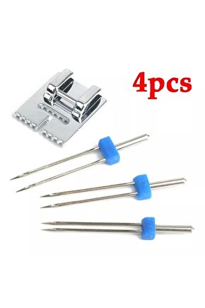 Singer Zetina Beko Bindallı Kiwi Dikiş Makinası 2 Mm-3mm-4mm Çift Iğne Ve Nervür Ayak Seti