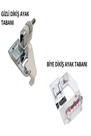 SİNGER BEKO ZETİNA Uyumlu  GİZLİ DİKİŞ AYAK VE BİYE DİKİŞ AYAK İKİLİ SET TAKIM