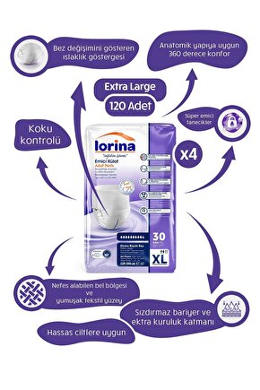 Emici Külot Hasta Bezi Xlarge 120 Adet