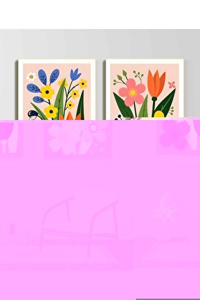 Matisse - Sanat - Soyut - Doğa - Ev - Yaşam ( 2 Li Çerçevesiz ) Poster - Afiş - Tablo NNHT304