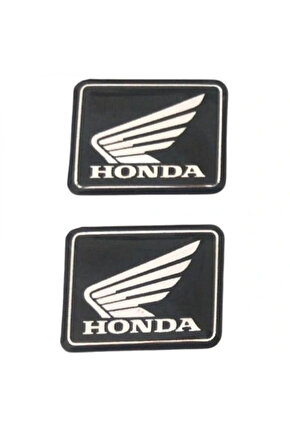 Honda Kare Küçük Universal Siyah-Gümüş Damla Stiker 2Li