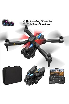 ÇİFT KAMERALI ENGEL KAÇINMA SENSÖRLÜ DRONE UZAKTAN KUMANDALI APP DESTEKLİ LED IŞIKLI QUADCOPTER