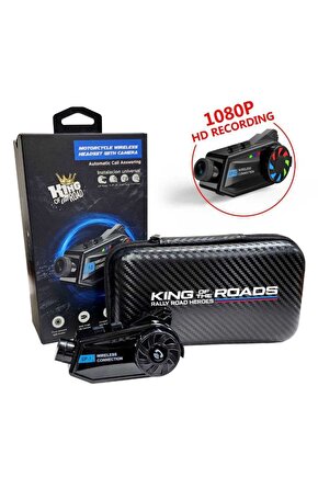 Kameralı Intercom Motosiklet Bluetooth Kask Kulaklık Ses Kontrolü 1080p Video Kayıt Videolu Interkom