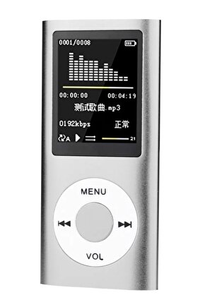 Mp3 Çalar Fm Radyo Sd Kart Girişli Mp4 Player 1.8 Inç Renkli Ekran