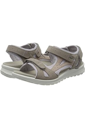 Kadın Gri Siris Nubuk Deri Sandalet