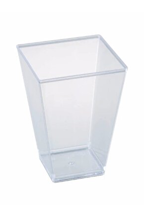 Prizma Mini Mika Plastik Sunum Kabı Kübik Kase 200cc - 25 Adet