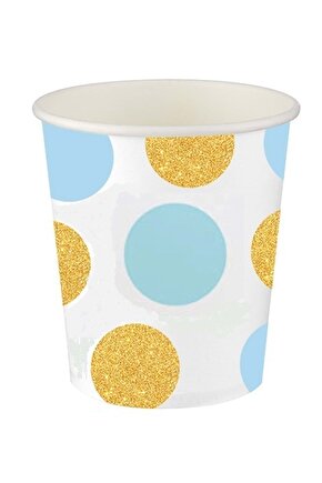 Mavi Gold Puantiyeli Karton Bardak 8 Li