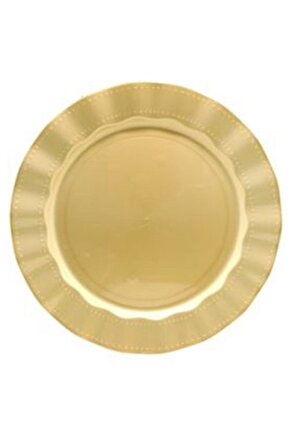 Gold Yuvarlak Mika Tabak 26 cm 6 Adet