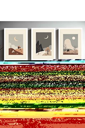 Matisse - Boho - Art Deco - Soyut - Doğa ( 3 lü Çerçevesiz ) Poster - Afiş - Tablo KR2C00247