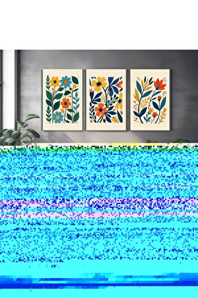 Matisse - Boho - Art Deco - Soyut - Doğa ( 3 lü Çerçevesiz ) Poster - Afiş - Tablo KR2C00664