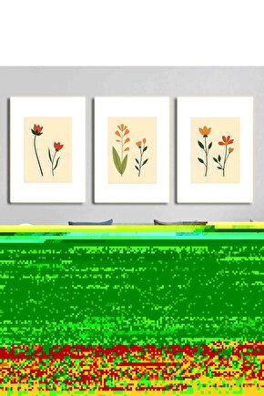 Matisse - Boho - Art Deco - Soyut - Doğa ( 3 lü Çerçevesiz ) Poster - Afiş - Tablo KR2C01193