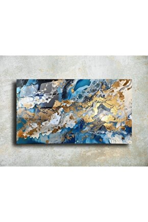 Mermer Desenli Cam Tablo Duvar Dekoru 1