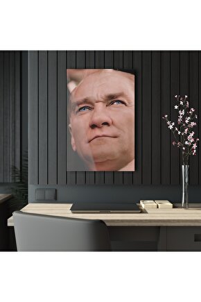 Atatürk Model 9 Cam Tablo Duvar Dekoru