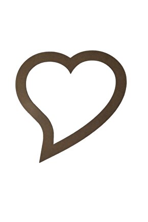 Kuyruklu Kalp Figürlü 3 Mm Ham Mdf Isimsiz Kasnak 25 Cm
