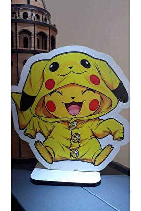 Pokemon Pikachu Anime Masaüstü Ahçap Biblo