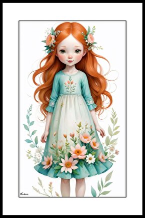 Kahverengi Saçlı Kız Digital Art ( ÇERÇEVESİZ - ÇERÇEVE YOKTUR ) ( ULTRA HD ) FOLYO AFİŞ - POSTER