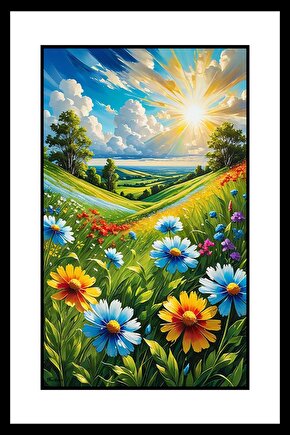 Vadideki Çiçekler Digital Art ( ÇERÇEVESİZ - ÇERÇEVE YOKTUR ) ( ULTRA HD ) FOLYO AFİŞ - POSTER