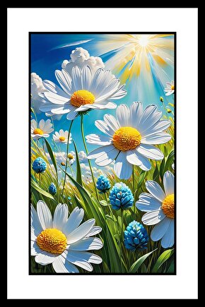 Papatya Bahçesi Digital Art ( ÇERÇEVESİZ - ÇERÇEVE YOKTUR ) ( ULTRA HD ) FOLYO AFİŞ - POSTER