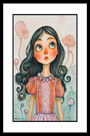 Büyük Gözlü Kız Digital Art ( ÇERÇEVESİZ - ÇERÇEVE YOKTUR ) ( ULTRA HD ) FOLYO AFİŞ - POSTER