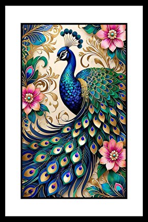 Güzel Tavus Kuşu Digital Art ( ÇERÇEVESİZ - ÇERÇEVE YOKTUR ) ( ULTRA HD ) FOLYO AFİŞ - POSTER