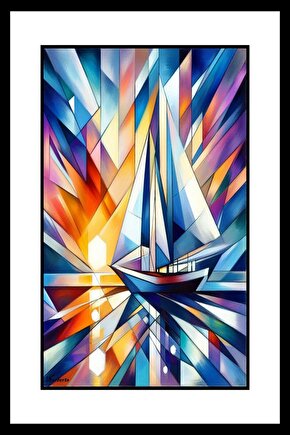 Güneşe Doğru Bir Gemi Digital Art ( ÇERÇEVESİZ - ÇERÇEVE YOKTUR ) ( ULTRA HD ) FOLYO AFİŞ - POSTER