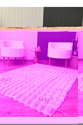 Bubble Tavşan Post Yumuşacık Tavşan Tüyü Kaymaz Yıkanabilir Gri