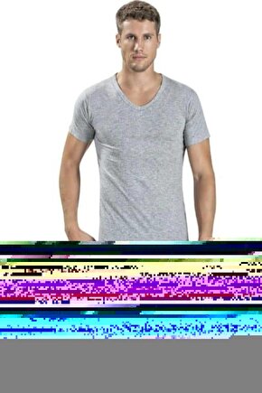 112 Erkek V Yaka Yarım Kol Fanila 3 Adet