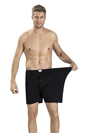 183 Erkek Büyük Beden Pamuklu Siyah-Beyaz-Gri 3lü Boxer