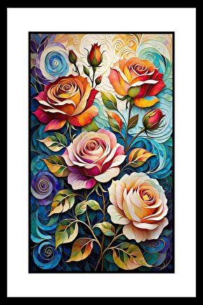 Gül Demeti Digital Art ( ÇERÇEVESİZ - ÇERÇEVE YOKTUR ) ( ULTRA HD ) FOLYO AFİŞ - POSTER