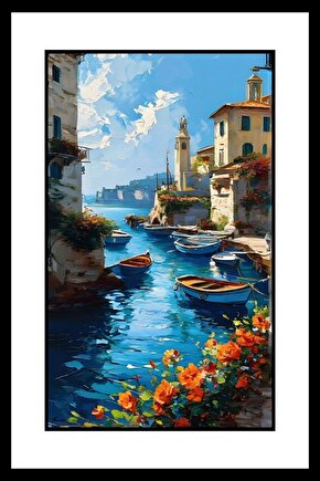 İtalya Sahili Digital Art ( ÇERÇEVESİZ - ÇERÇEVE YOKTUR ) ( ULTRA HD ) FOLYO AFİŞ - POSTER