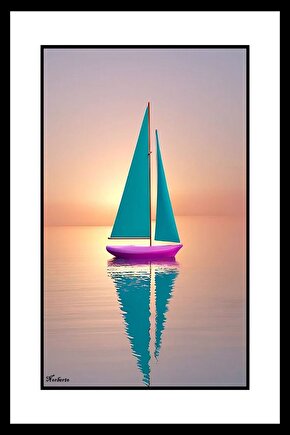 Pembe Gemi Digital Art ( ÇERÇEVESİZ - ÇERÇEVE YOKTUR ) ( ULTRA HD ) FOLYO AFİŞ - POSTER