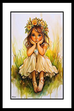 Somurtkan Kız Digital Art ( ÇERÇEVESİZ - ÇERÇEVE YOKTUR ) ( ULTRA HD ) FOLYO AFİŞ - POSTER