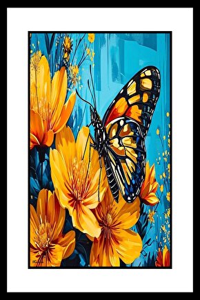 Siyah Benekli Kelebek Digital Art ( ÇERÇEVESİZ - ÇERÇEVE YOKTUR ) ( ULTRA HD ) FOLYO AFİŞ - POSTER
