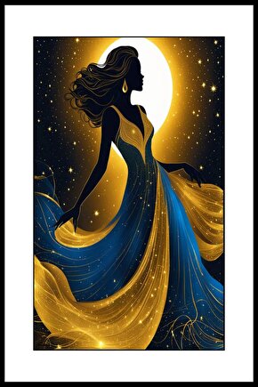 Altın Kadın Digital Art ( ÇERÇEVESİZ - ÇERÇEVE YOKTUR ) ( ULTRA HD ) FOLYO AFİŞ - POSTER