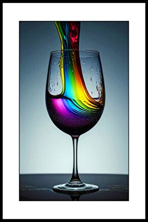 Renkli Bardak Digital Art ( ÇERÇEVESİZ - ÇERÇEVE YOKTUR ) ( ULTRA HD ) FOLYO AFİŞ - POSTER