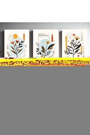 Matisse - Boho - Art Deco - Soyut - Doğa ( 3 lü Çerçevesiz ) Poster - Afiş - Tablo KR2C00070