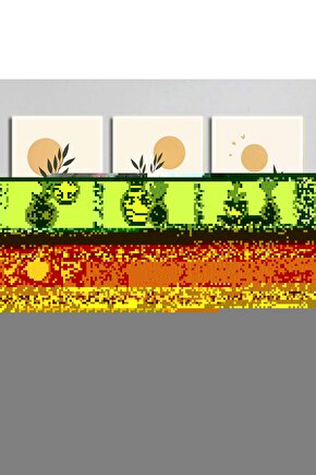 Matisse - Boho - Art Deco - Soyut - Doğa ( 3 lü Çerçevesiz ) Poster - Afiş - Tablo KR2C00083