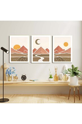 Matisse - Boho - Art Deco - Soyut - Doğa ( 3 lü Çerçevesiz ) Poster - Afiş - Tablo KR2C00886