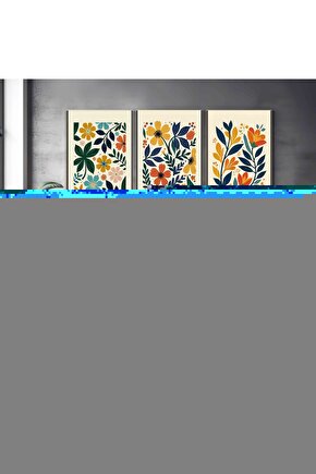 Matisse - Boho - Art Deco - Soyut - Doğa ( 3 lü Çerçevesiz ) Poster - Afiş - Tablo KR2C00675