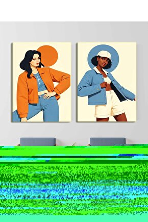 Matisse - Sanat - Soyut - Doğa - Ev - Yaşam ( 2 Li Çerçevesiz ) Poster - Afiş - Tablo NNHT791